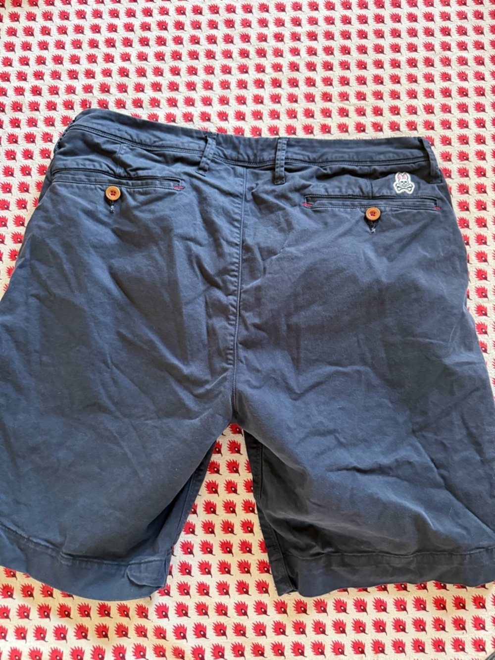 Psycho Bunny Navy Chino Shorts with Contrast Button - Picture 4 of 7